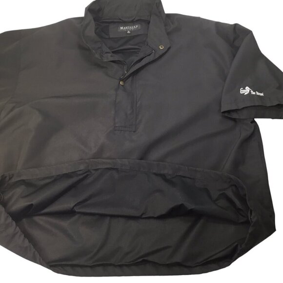 The Strand Golf Logo Windbreaker Rain Jacket Pullover Men's XL Black 3/4 Sleeve - Picture 7 of 9